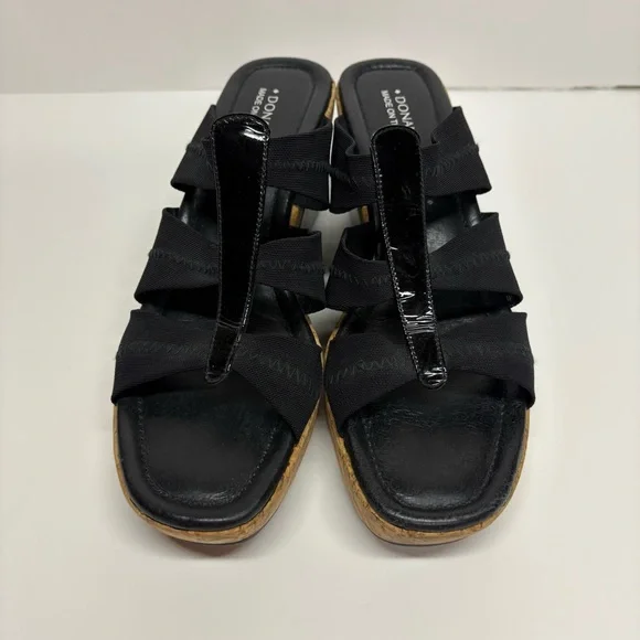 Donald J. Pliner Black Wedge Sandals Clare Cork Platform Size 8.5 - Picture 2 of 10